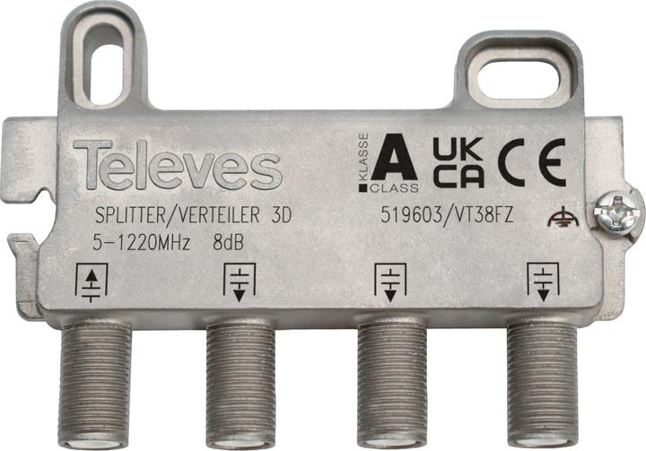 Produktbild Televes VT38FZ 3-fach Verteiler 5-1218MHz VD 8dB (8 dB, Antennenkabel)