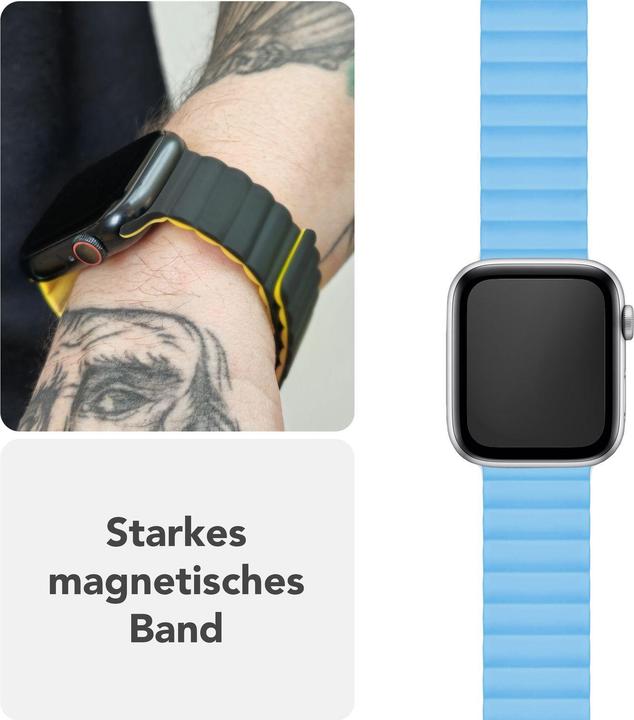 Produktbild Nalia Core Magnet Silikon Armband für Apple Watch, Sportarmband - Weich, Flexibel & Atmungsaktiv (Silikon)