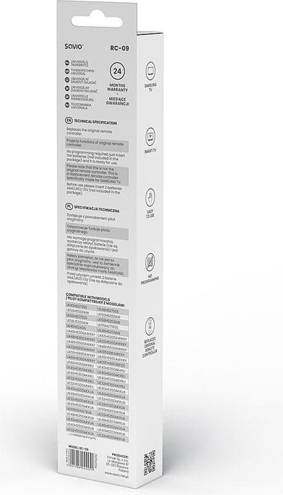 Image du produit Savio RC-09 (Télécommande universelle, Infrarouge)