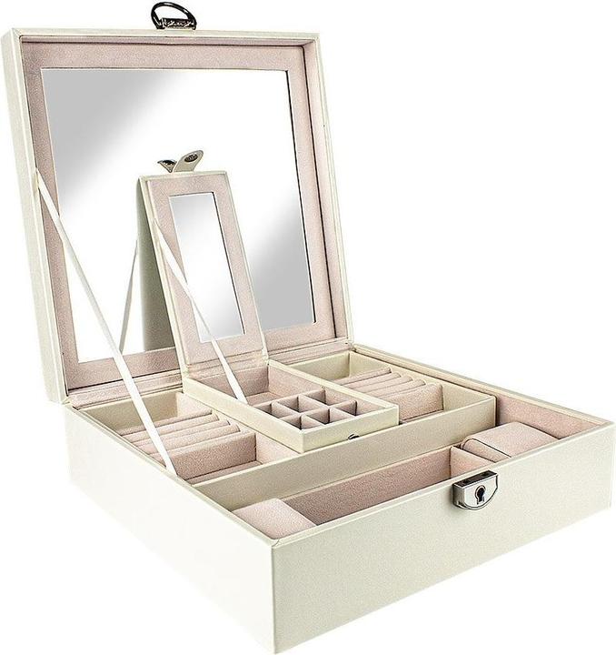 Produktbild JTI Gesteppte Schmuckschatulle mit Reisebox - Weiss