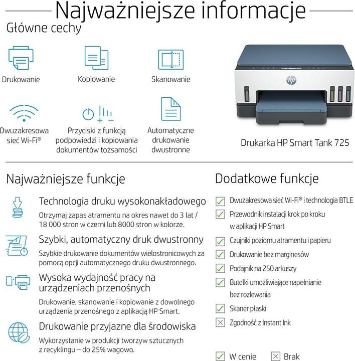 Valeurs nutritives et ingrédients HP 725 Thermal Inkjet DPI par minute WLAN (Thermodirecte, Couleur)