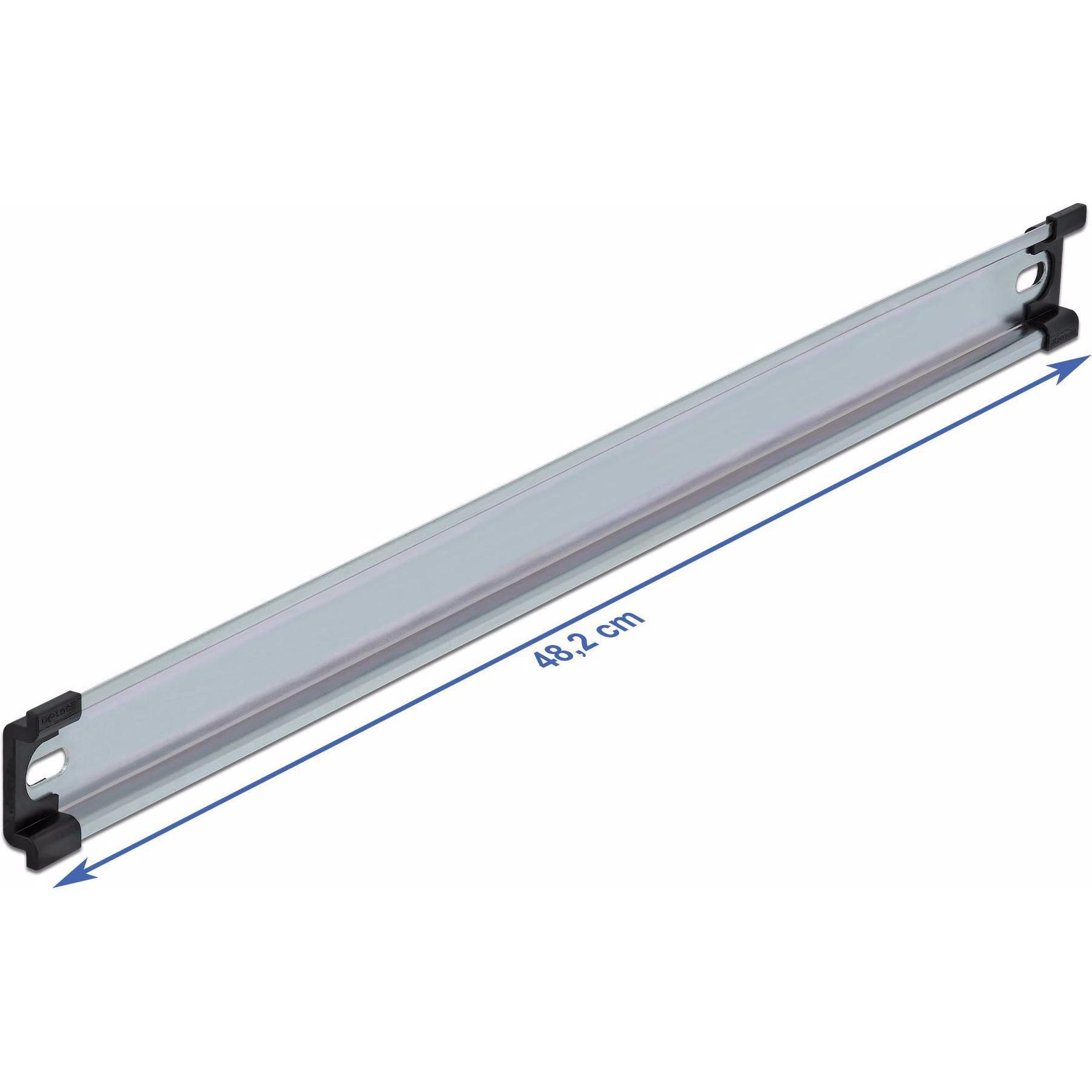 Delock Hutschiene 35 x 15mm, 19Rack aus Stahl, Serverschrank Zubehör, Grau