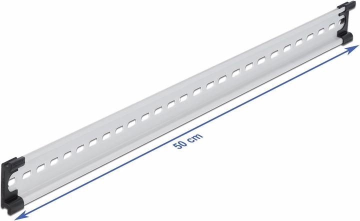 Delock Hutschiene 35 x 15mm, 50cm aus Aluminium, Schlitzlöcher