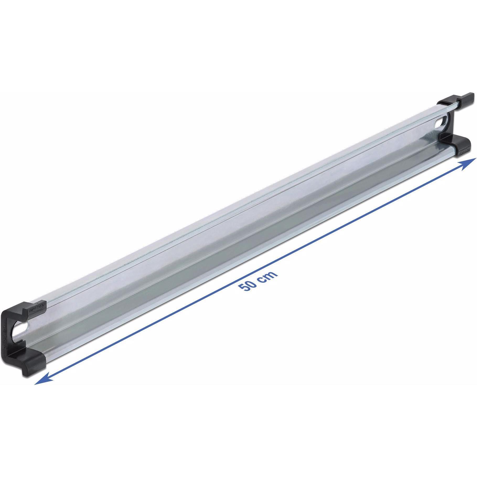 Delock Hutschiene 35 x 15mm, 50cm aus Stahl, Serverschrank Zubehör, Silber