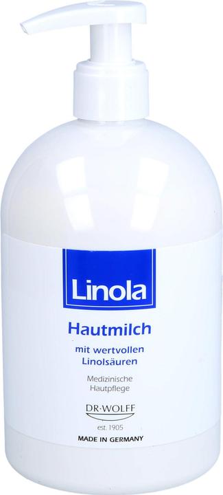 Produktbild Dr. Wolff Linola Hautmilch bei trockener, zu Neurodermitis neigender Haut, 500 ml Lotion (Körpermilch, 500 ml)