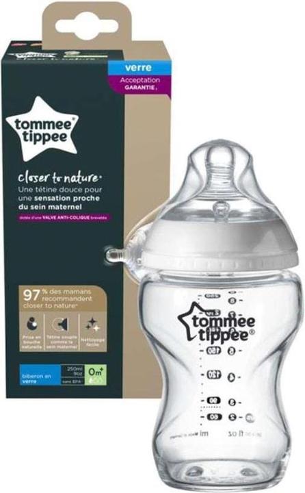 Actual product image Tommee Tippee Closer to Nature baby bottle glass (250 ml)