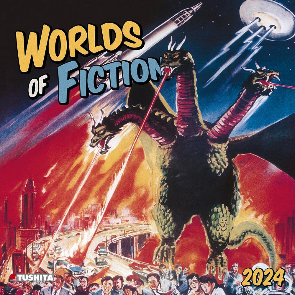 Tushita Paperart Publishing, Kalender, Worlds of Fiction 2024 (30 x 30 cm, Harter Einband, Englisch, Italienisch, Franzö...