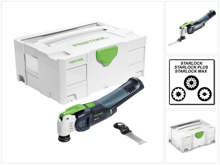 1x Festool universal saw blade USB 78/32/Bi/OSC ( 203337 ), 1x Festool OSC 18 Li E-Basic VECTURO 18 V cordless oscillator ( 574848 ), 1x Festool Systainer T-LOC SYS 2 TL ( 497564 )