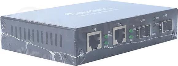 Actual product image BlueOptics Gigabit Ethernet media converter 2x SFP, 2x 10/100/1000M RJ45