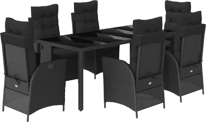 Immagine prodotto VidaXL Mobili da giardino set da pranzo set da giardino gruppo di sedute 7 pezzi in polirattan nero (190 cm)