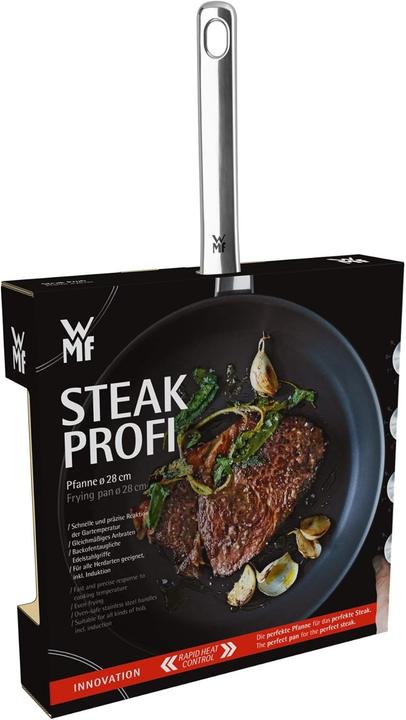 Produktbild WMF Pfanne Bratpfanne 28cm Steak Profi Mehrschichtmaterial beschichtet Induktion (28 cm, Bratpfanne, Edelstahl)