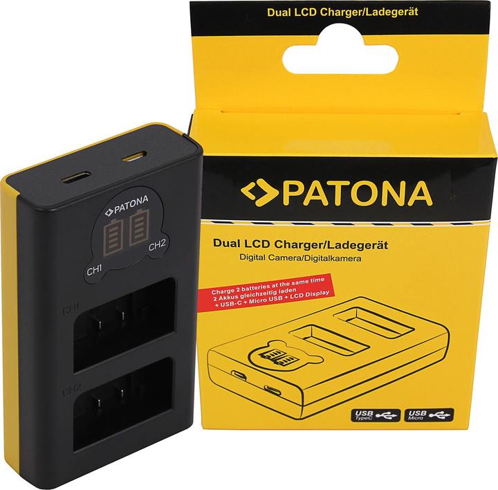 Actual product image Patona Dual LCD USB Ladegerät f. Nikon EN-EL25 Z30 Z50 Z fc (Camera battery charger)