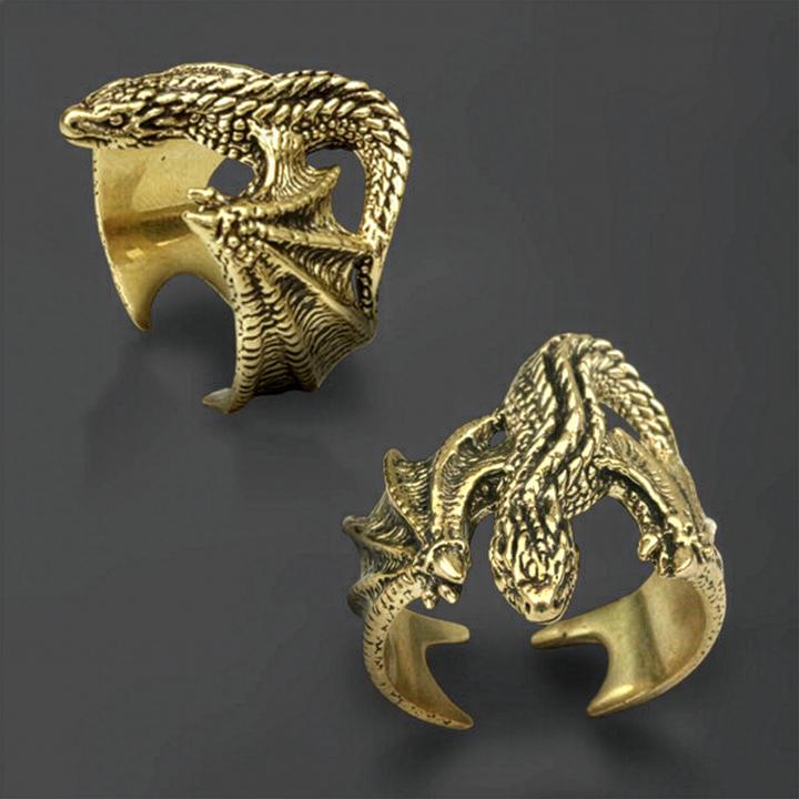 Produktbild Star Piercing Ring vergoldet Drache (57)