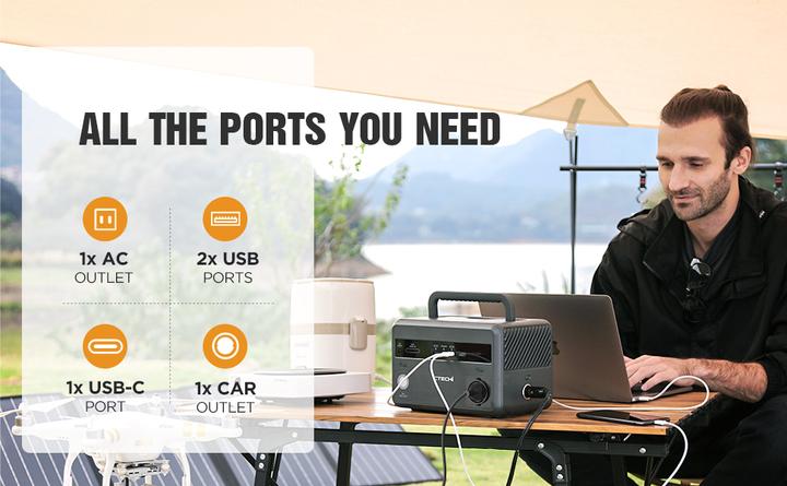 Actual product image PhoneLook Power Station CTECHi GT300 (299 Wh) LiFePO4 battery, 3 USB ports (24W & 45W), LCD screen and L (299 Wh)