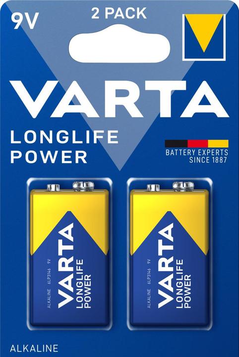 Actual product image Varta LONGLIFE Power (2 pcs., 9V Block, 550 mAh)