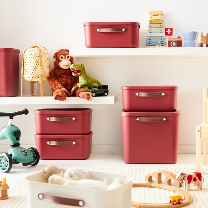 Actual product image Rotho Storage box Maloja 25 l, Iron red (25 l)