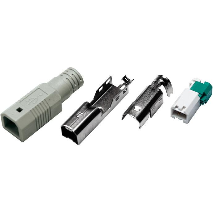 LogiLink USB-Stecker Typ-B (USB-BC 1.2, 3.65 cm), Data + Video Adapter, Grau