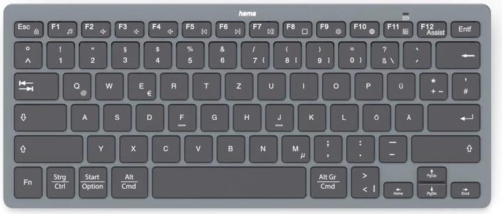 Actual product image Hama Bluetooth® mini keyboard Travel 400 for tablets, wireless, SW, QWERTZ DE (00125132) (DE)