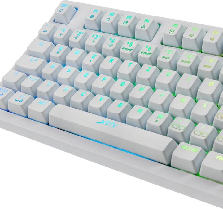 Actual product image CHERRY xtrfy K2 for gaming, Kailh Red - RGB-LED - White (DE, Cable)