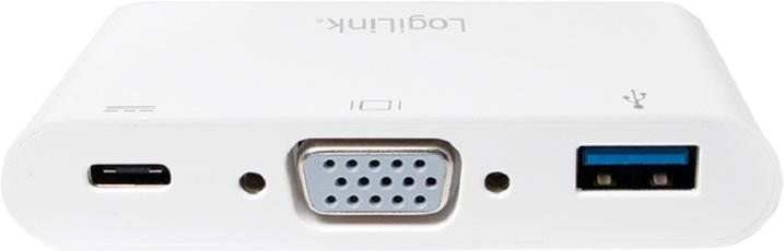Produktbild LogiLink USB Typ-C zu (VGA, USB Typ-C, USB 3.0, 8.01 cm)