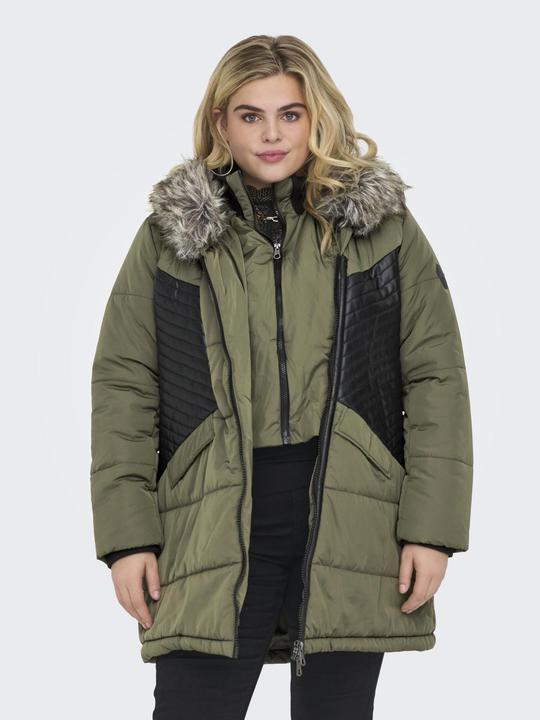 Immagine prodotto Only Cappotto curvy con cappuccio in pelliccia (S)
