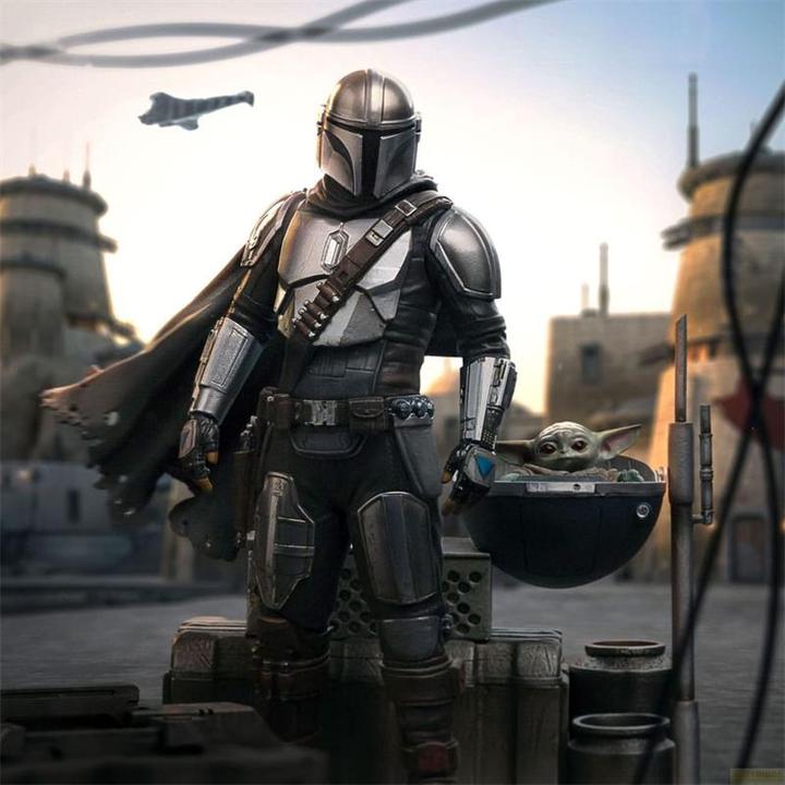 Produktbild Iron Studios Star Wars The Mandalorian Art Scale Statue 1/10 Din Djarin and Din Grogu 21 cm