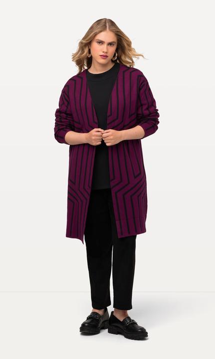 Produktbild Ulla Popken Strickjacke, Grafikmuster, V-Aussschnitt, Langarm (46, 48)