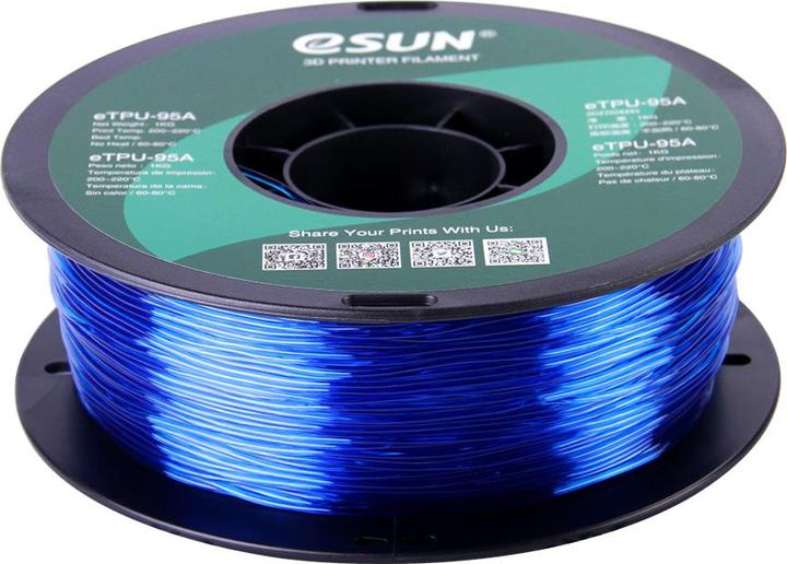 Actual product image eSUN eTPU-95A 1.75mm Tr. Blue 1kg 3D Filament (TPU, 1.75 mm, 1000 g, Green)