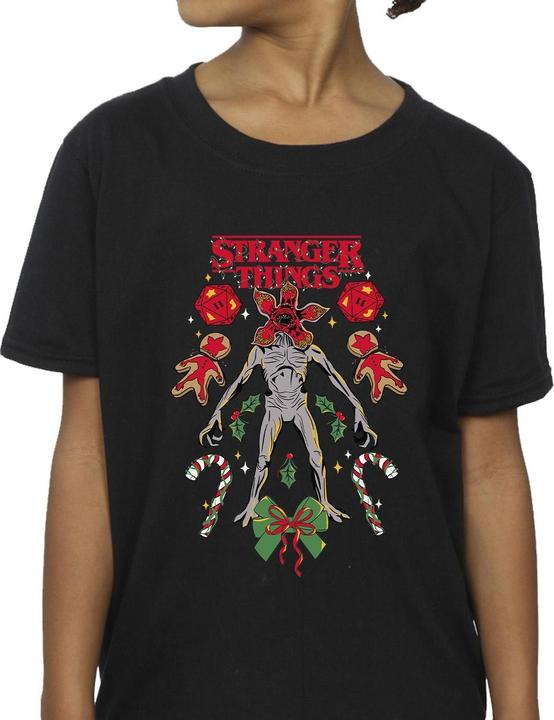 Produktbild Netflix Stranger Things Christmas Demogorgon TShirt Mädchen (128)