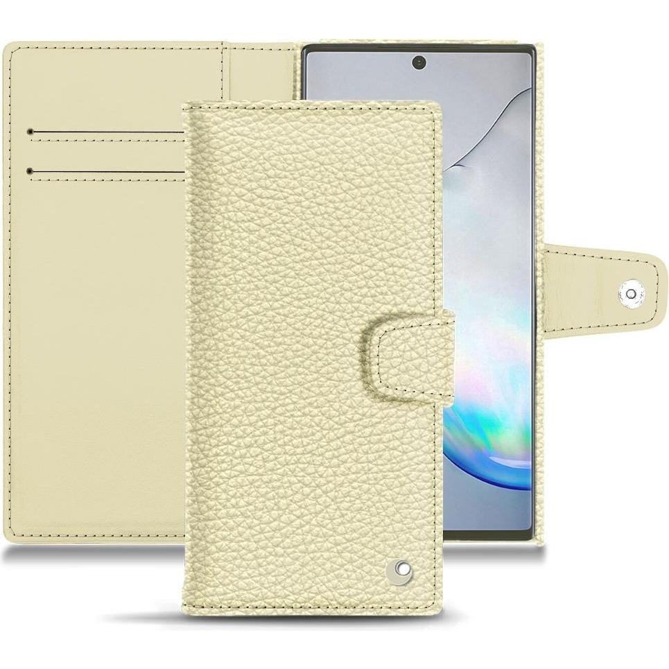 Noreve Lederschutzhülle Wallet (Samsung Galaxy Note 10+), Smartphone Hülle, Weiss