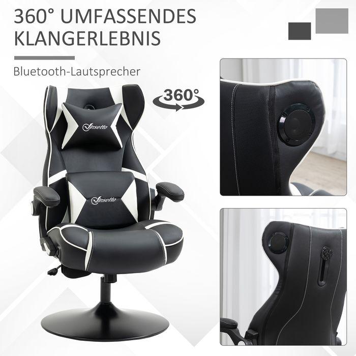 Immagine prodotto Swisshandel24 Sedia da gioco con funzione dondolo Sedia da ufficio, ergonomica con altoparlante Supporto lombare