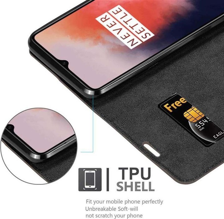Actual product image Cadorabo Book Invisible Magnet Cover (OnePlus 7T)