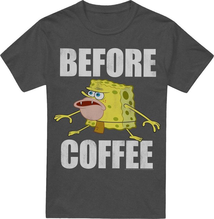 Immagine prodotto Spongebob Squarepants Before Coffee Meme Maglietta Adulto Unisex (M)