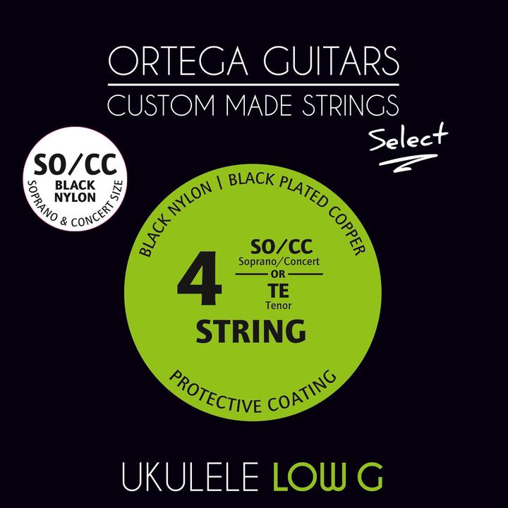 Actual product image Ortega Ukulele Strings - Select - Black - Soprano/Concert (Ukelele)
