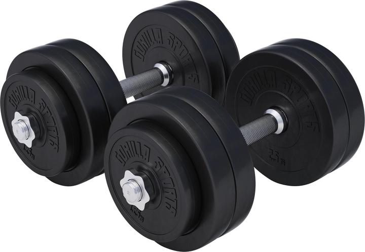 Immagine prodotto Gorilla Sports Set di manubri (8 x 2,5 kg, 4 x 1,25 kg)