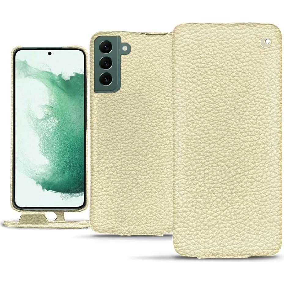 Noreve Lederschutzhülle vertikal (Samsung Galaxy S22+ 5G), Smartphone Hülle, Weiss