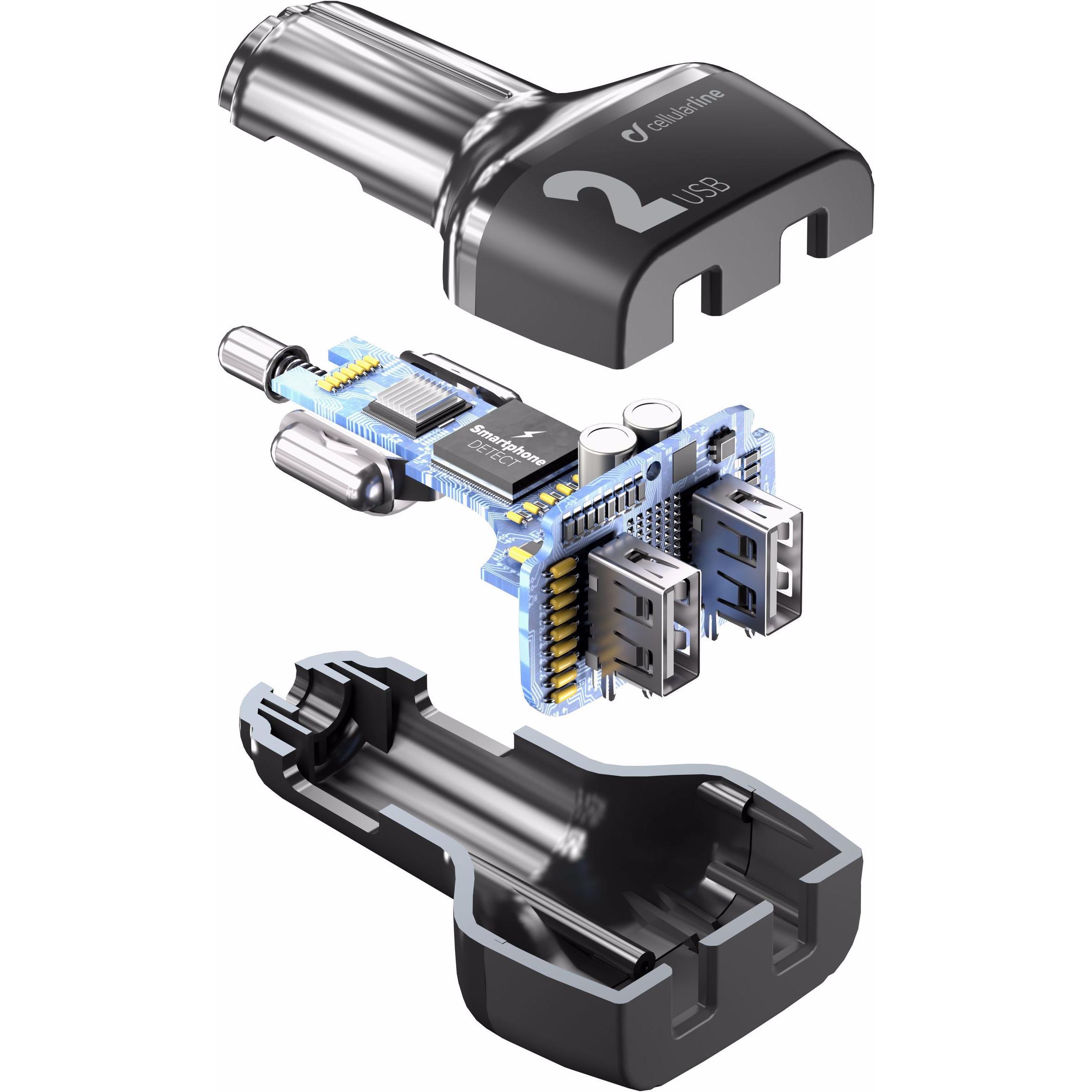 Thumbnail - Cellularline Car Multipower 2, Auto Adapter, Schwarz