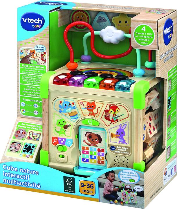 Image du produit VTech Cube nature interactif multi-activités (jouet avec partie bois certifié FSC ®) (Français, 0.75 - 3 Années)
