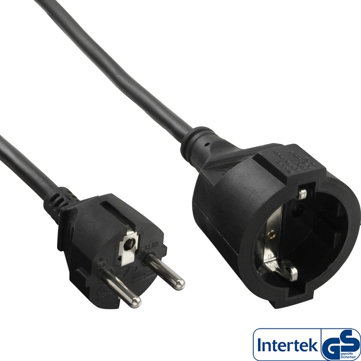 Actual product image InLine Protective contact extension ST / BU (3 m, CEE 7/7)