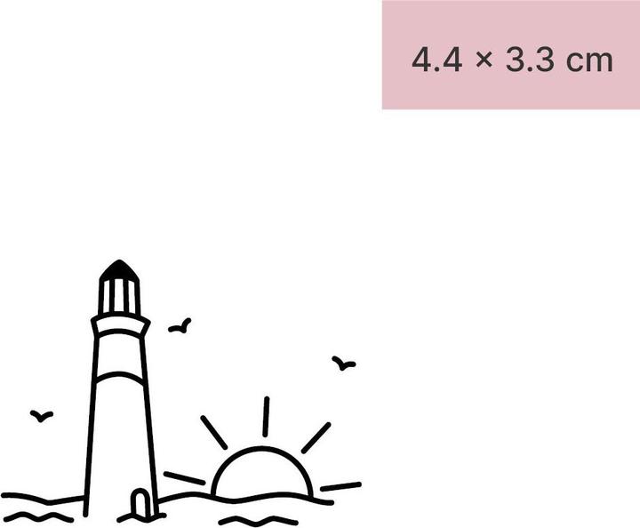 Produktbild minink Temporäres Tattoo – Leuchtturm mit Sonne