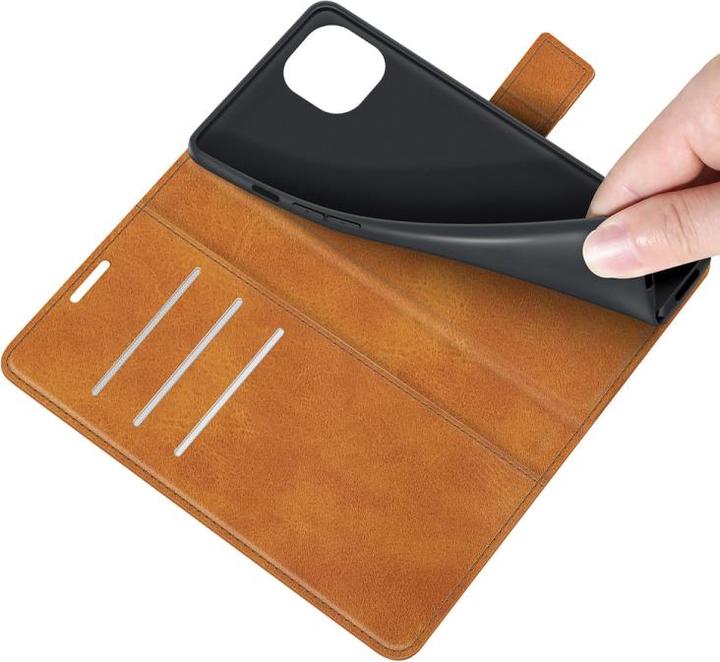 Produktbild Ueli Express iPhone 13 Pro Max Buch Etui Tasche Kunstleder mit Kartenfach Hellbraun (Apple iPhone 13 Pro Max)