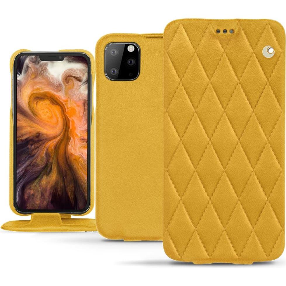 Noreve Lederschutzhülle vertikal (Apple iPhone 11 Pro Max), Smartphone Hülle, Orange