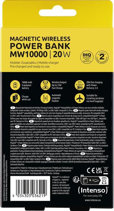 Actual product image Intenso Magn. Wireless Powerbank MW10000 10000 mAh Rosé (10000 mAh, 20 W, 37 Wh)