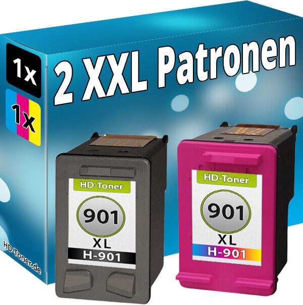 Actual product image Druckfuxx SET 2x DRUCKER PATRONEN für HP 901 XL OFFICEJET J4500 J4524 J4535 J4540 J4550