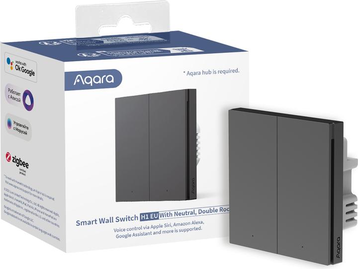 Image du produit Aqara Smart Wall Switch H1 Grau With Neutral, Double Rocker (Zigbee)