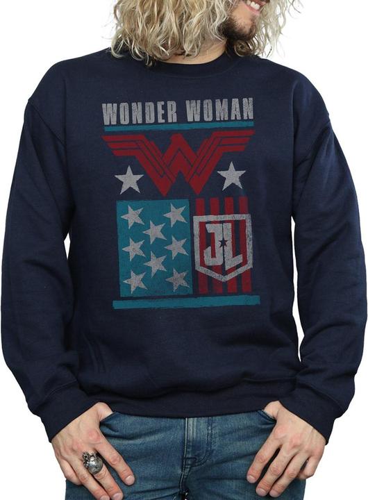 Produktbild Justice League Movie Wonder Woman Flag Sweatshirt (XXL)
