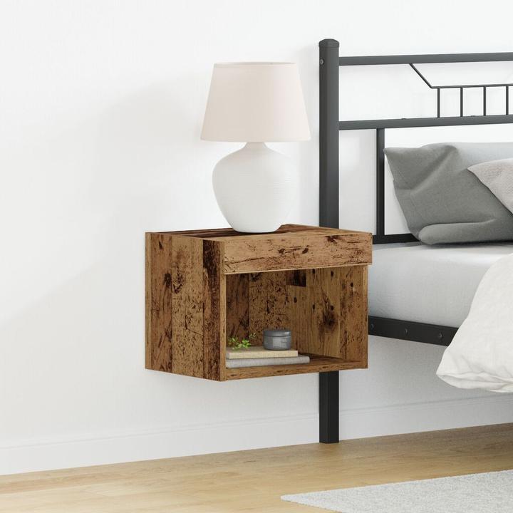 Produktbild VidaXL Wandregale mit LED-Lichtern 2 Stück Altholz 40x30x30 cm (40 x 30 x 30 cm)