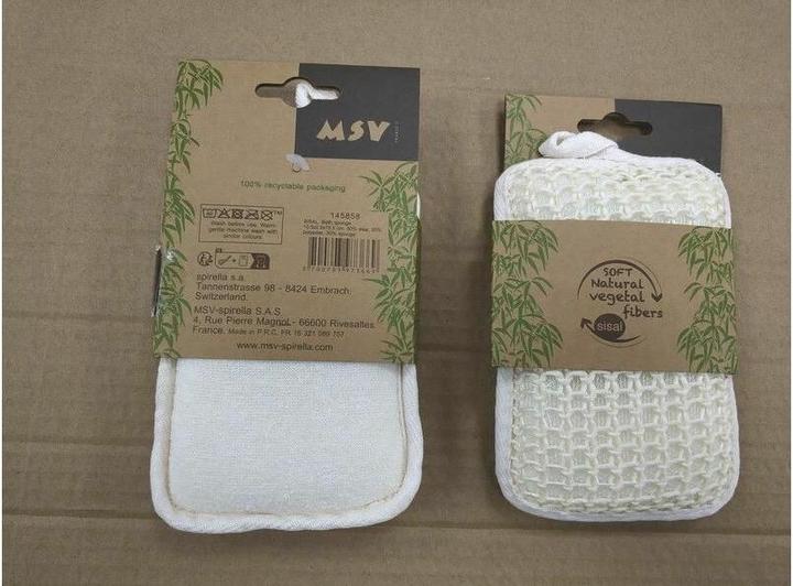 Image du produit MSV Éponge exfoliante en sisal 18.5 x 10.5 cm, Blanc