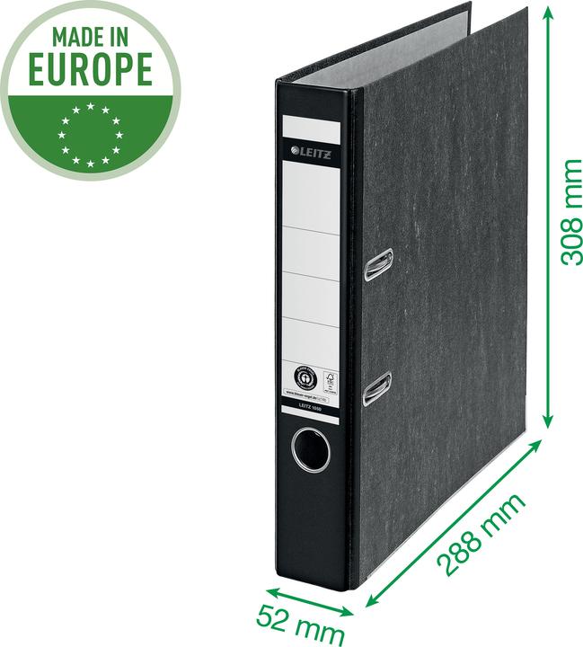 Produktbild Leitz STANDARD-ORDNER A4 52MM Mit Schlitzen, für Format A4, Pappe (RC), Rckenbreite 52mm. Pate (A4, 52 mm, 1 Stk.)