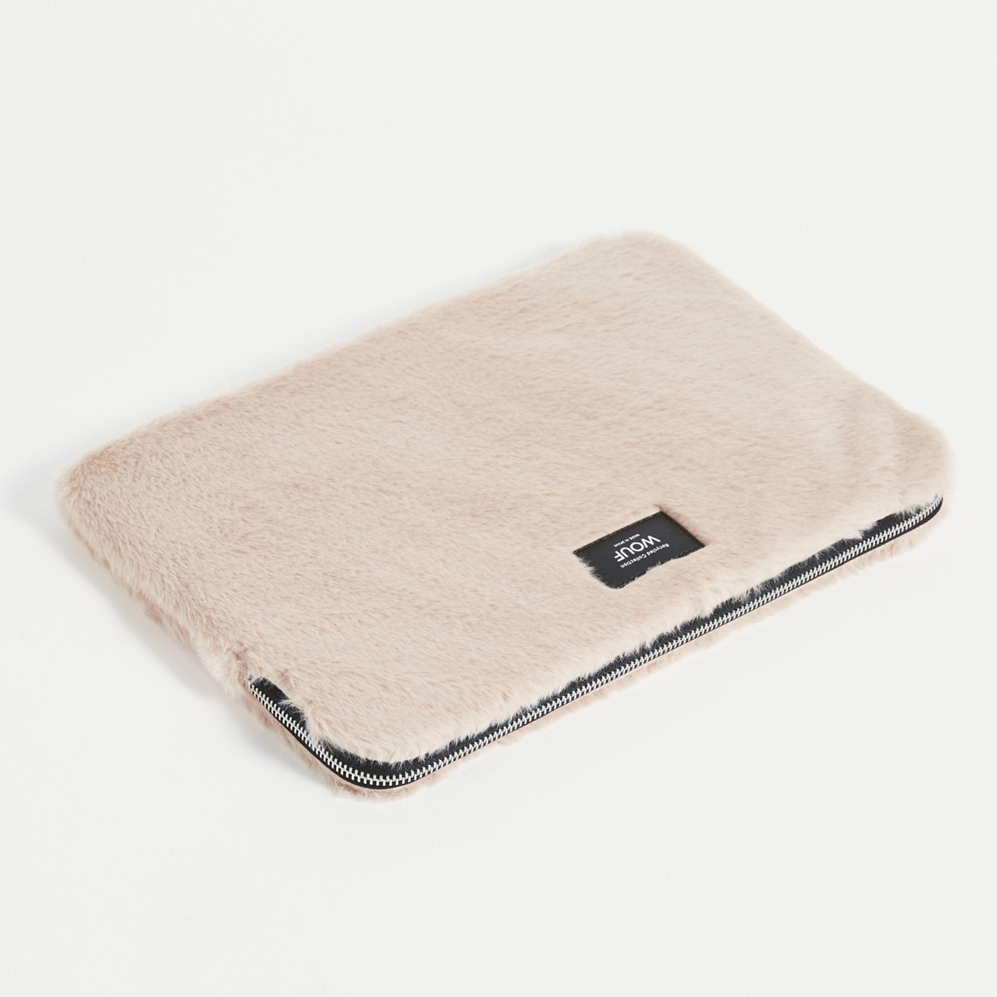 Thumbnail - Wouf Faux Fur Laptophülle 34 cm (14.96"), Notebooktasche, Beige